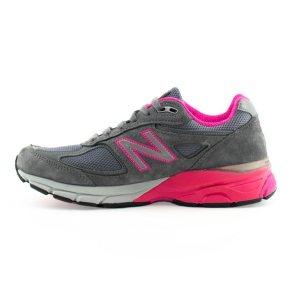 New Balance Shoes - New Balance Gray / Pink 990 V4 Lace Up Running Sneakers Size 10 US